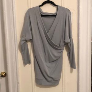 Grey wrap dress long sleeve
